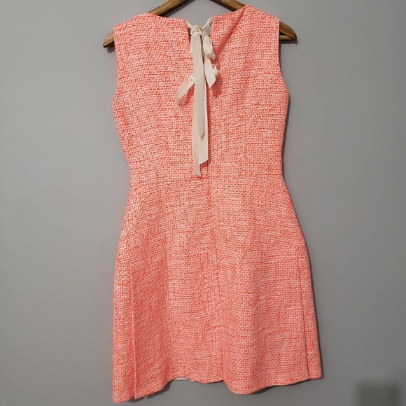 Raoul Neon Orange Tangerine Sleeveless Sheath Ribbon Dress - Picture 6 of 11